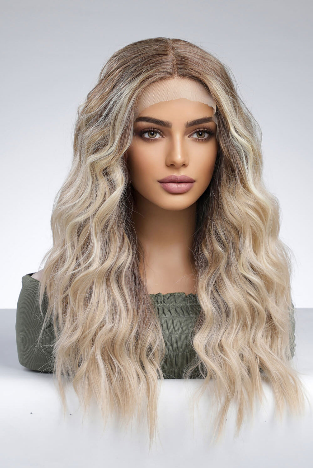 13*2" Lace Front Wigs Synthetic Long Wave 24'' 150% Density - GemThreads Boutique