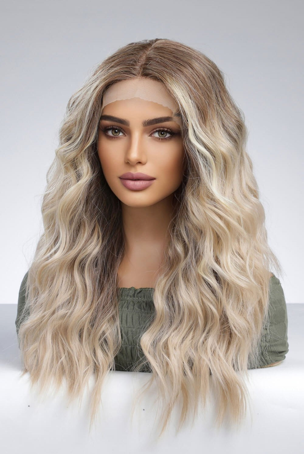 13*2" Lace Front Wigs Synthetic Long Wave 24'' 150% Density - GemThreads Boutique