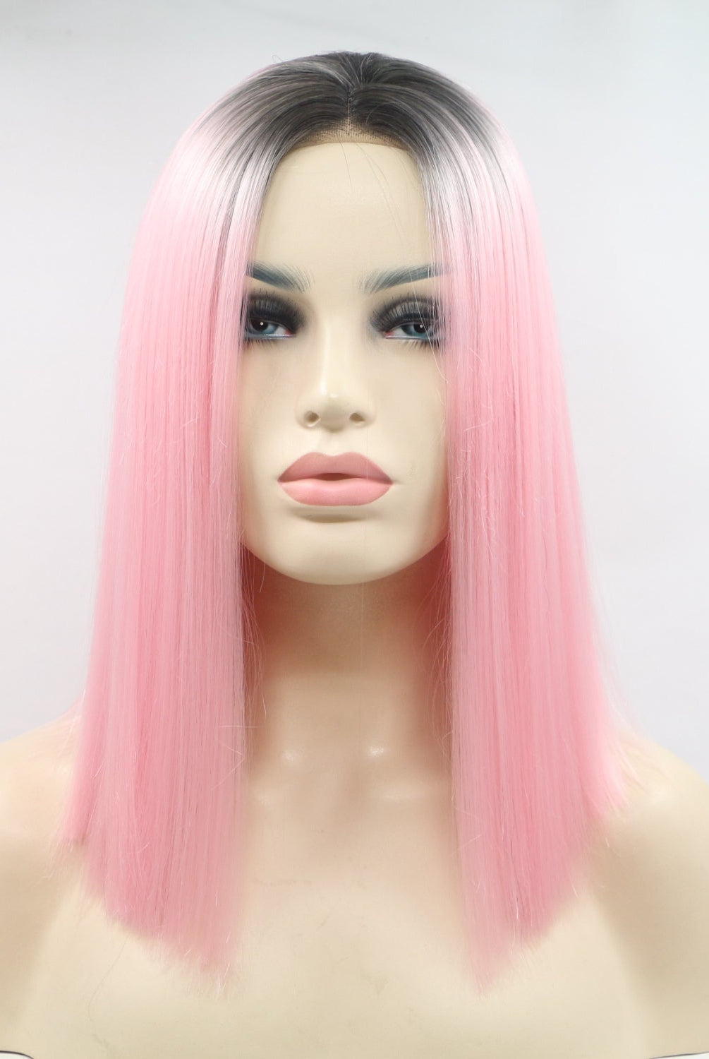 13*3" Lace Front Wigs Synthetic Mid-length Straight 12" 130% Density - GemThreads Boutique
