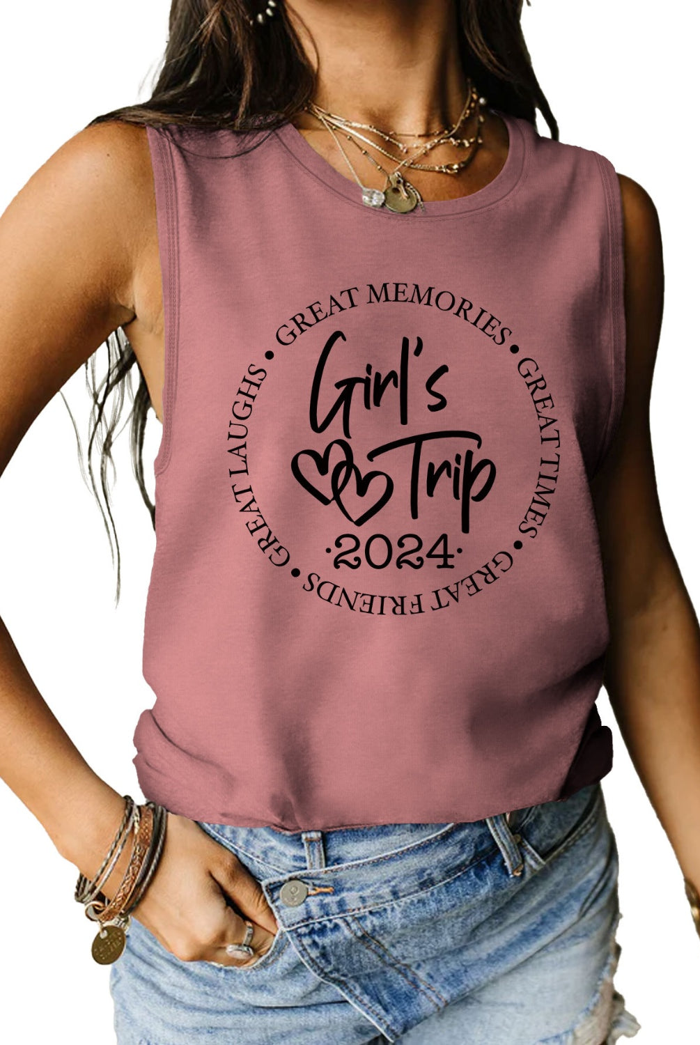 Celebrate Friendship with "Girl's Trip 2024" Graphic Tank | GemThreads Boutique - GemThreads Boutique Celebrate Friendship with "Girl's Trip 2024" Graphic Tank | GemThreads Boutique