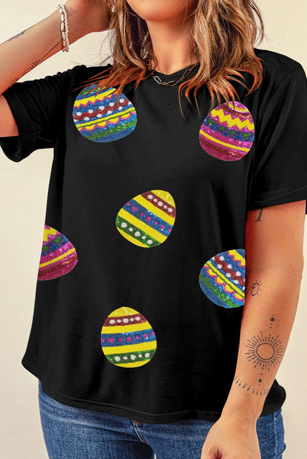 Plus Size Easter Round Neck Short Sleeve T-Shirt - GemThreads Boutique Plus Size Easter Round Neck Short Sleeve T-Shirt