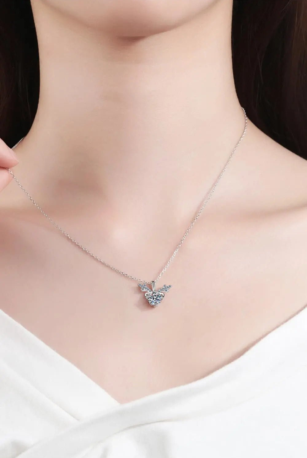 1 Carat Moissanite 925 Sterling Silver Necklace - GemThreads Boutique