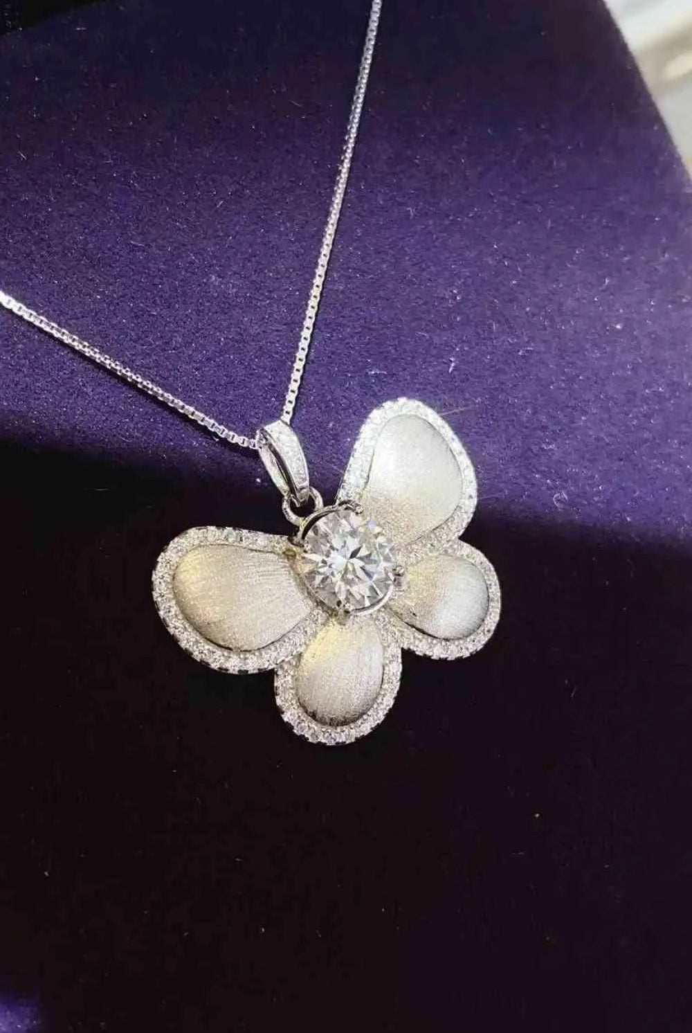 1 Carat Moissanite Butterfly Pendant Necklace - GemThreads Boutique