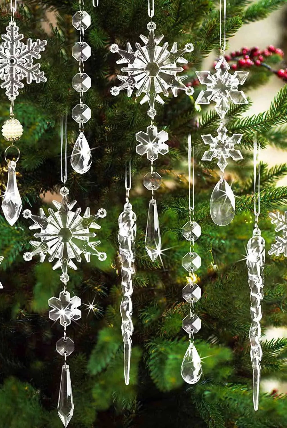 10-Piece Acrylic Icicle Ornaments - GemThreads Boutique
