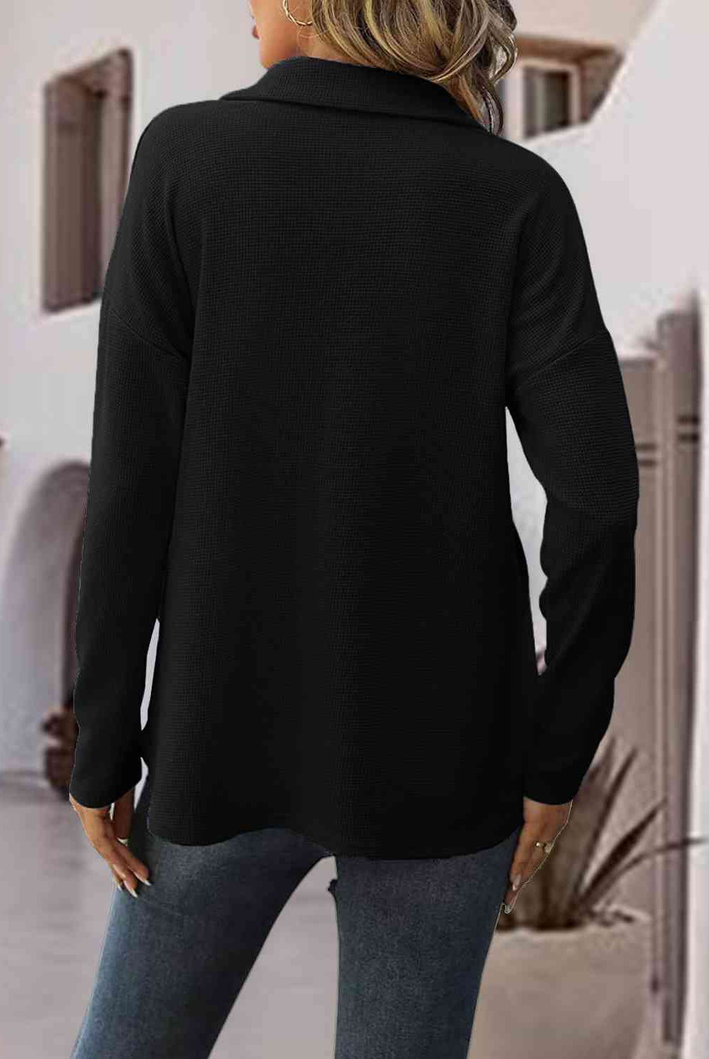 10.3 Half-Zip Drop Shoulder Sweatshirt - GemThreads Boutique