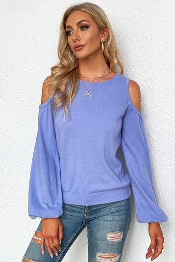 Round Neck Cold Shoulder T-Shirt in exclusive design from Gem Threads Boutique