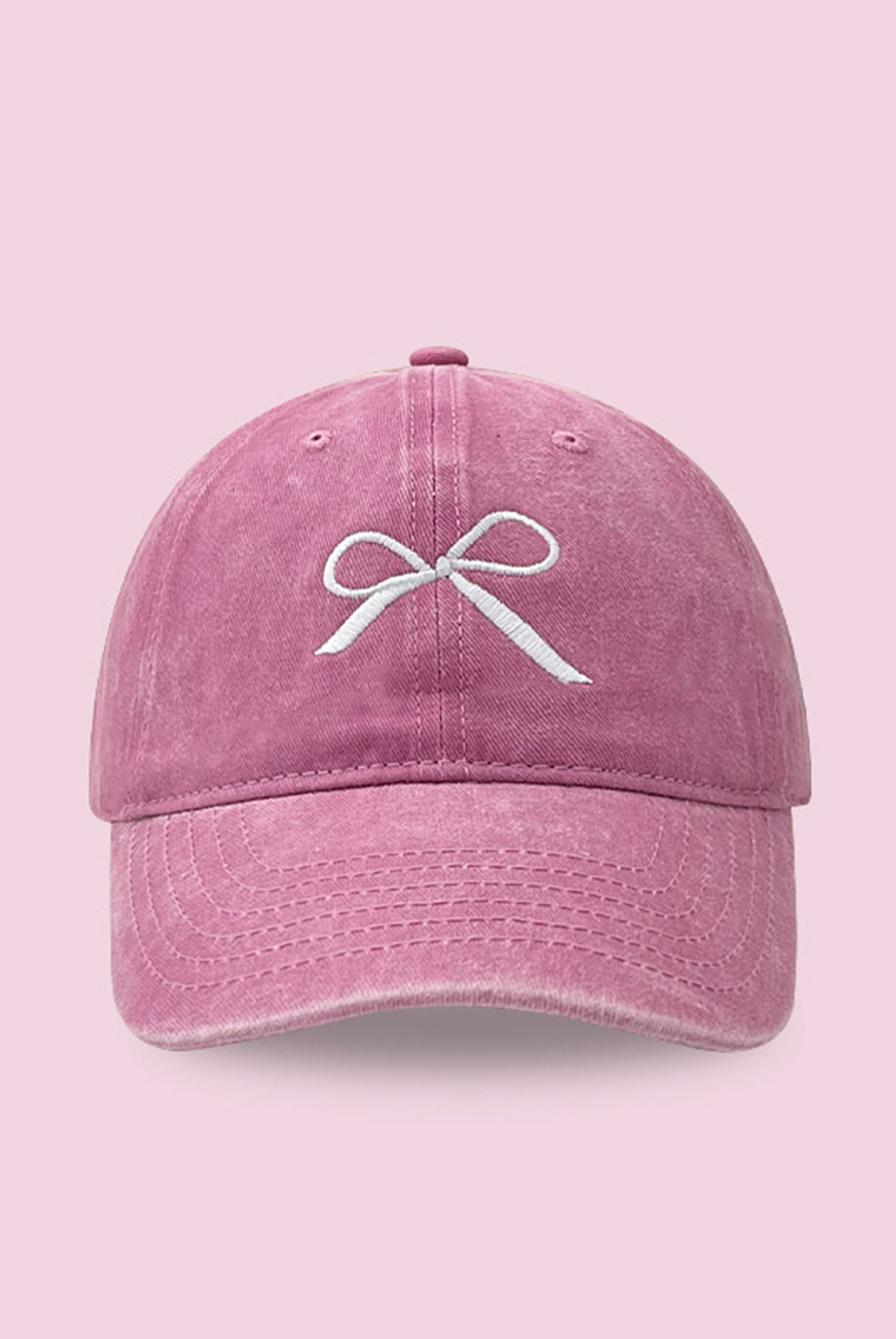 Bow Embroidered Adjustable Cap - GemThreads Boutique Bow Embroidered Adjustable Cap