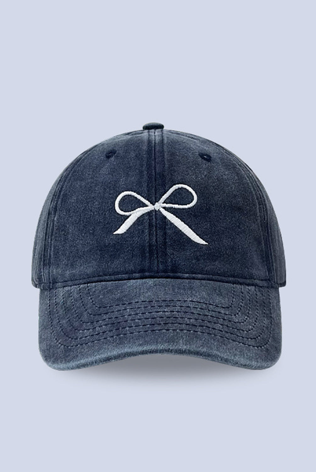 Bow Embroidered Adjustable Cap - GemThreads Boutique Bow Embroidered Adjustable Cap