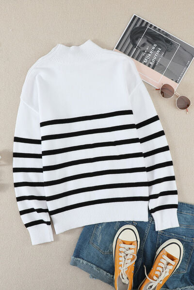 Classic Contrast Stripe Sweater |GemThreads Boutique 