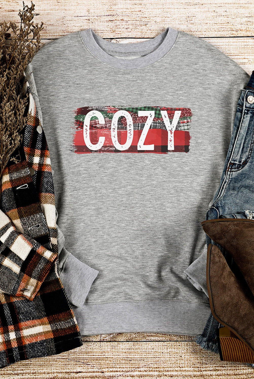 COZY Graphic Drop Shoulder Sweatshirt - GemThreads Boutique