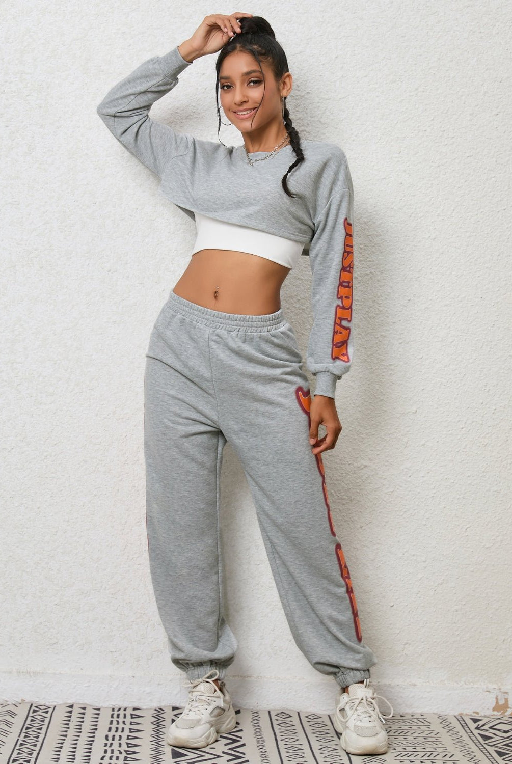 Cropped Sweatshirt and Sweatpants Set - GemThreads Boutique