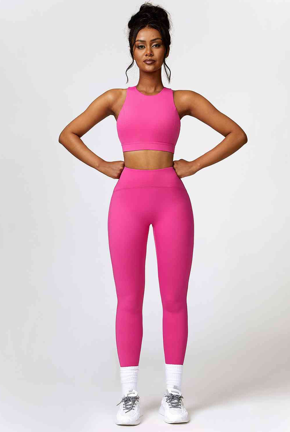 Cutout Cropped Sport Tank and Leggings Set - GemThreads Boutique