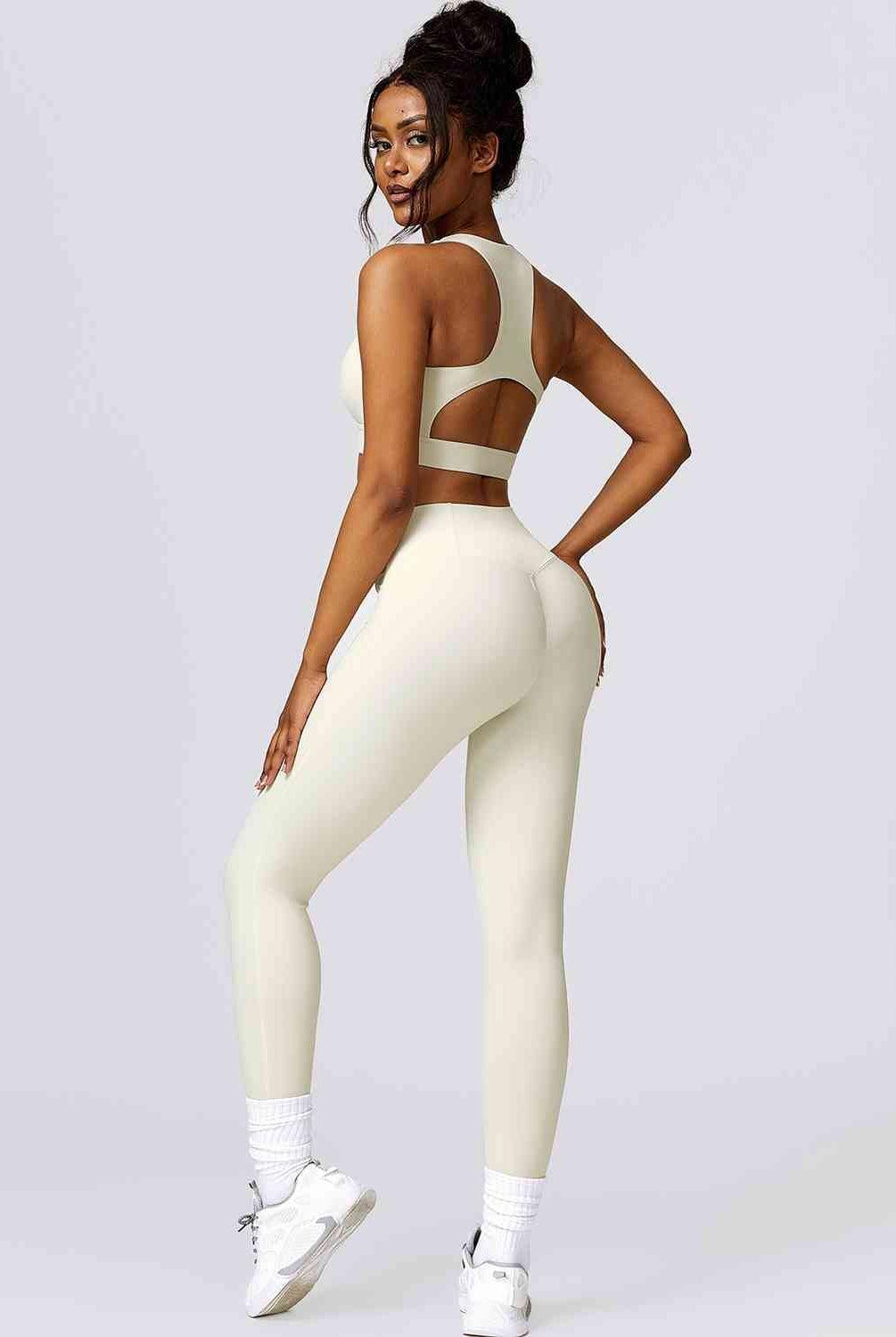 Cutout Cropped Sport Tank and Leggings Set - GemThreads Boutique
