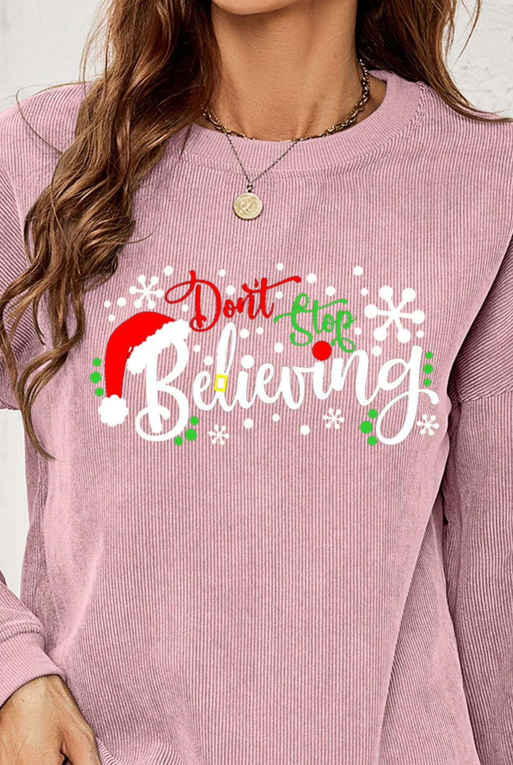 DON'T STOP BELIEVING Graphic Sweatshirt - GemThreads Boutique