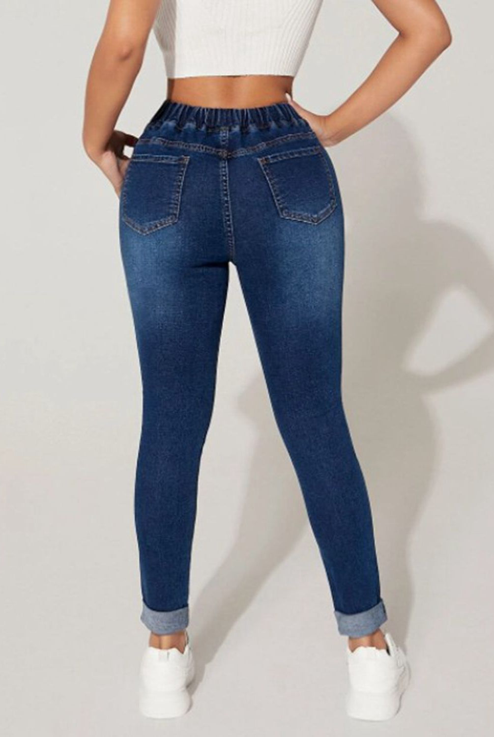 Drawstring Cropped Jeans - GemThreads Boutique