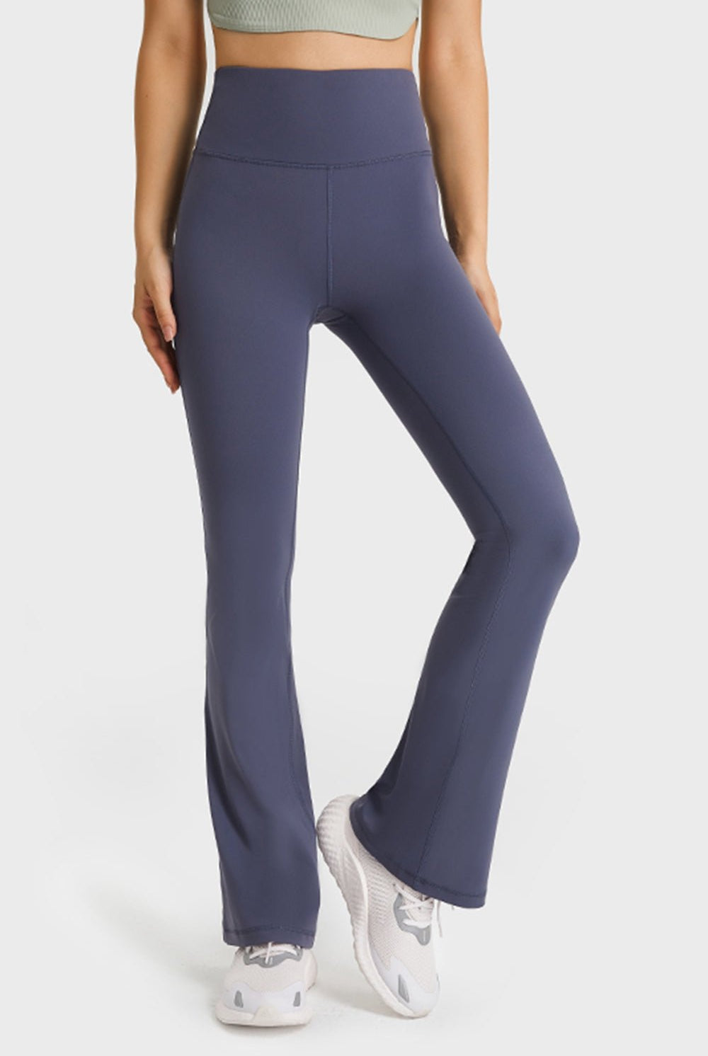 Elastic Waist Flare Yoga Pants - GemThreads Boutique Elastic Waist Flare Yoga Pants