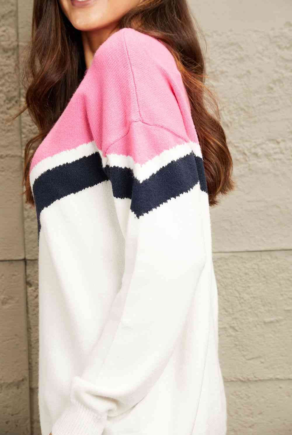 e.Luna Chevron Pullover Sweater - GemThreads Boutique