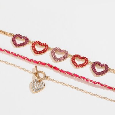 "Eternal Hearts" Triple Layered Necklace - GemThreads Boutique