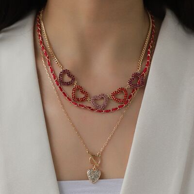 "Eternal Hearts" Triple Layered Necklace - GemThreads Boutique