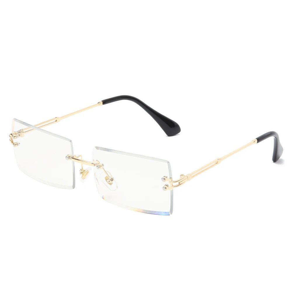 Fashion Square Rimless Sunglasses New Women Small Sun glasses Shades Luxury Brand Metal Sunglass UV400 Eyewear - GemThreads Boutique