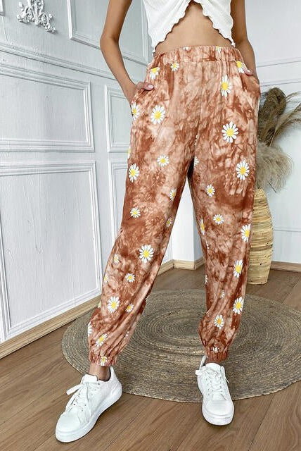 Floral Print High Waist Jogger Pants - GemThreads Boutique