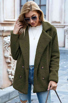 Full Size Lapel Collar Sherpa Coat - GemThreads Boutique
