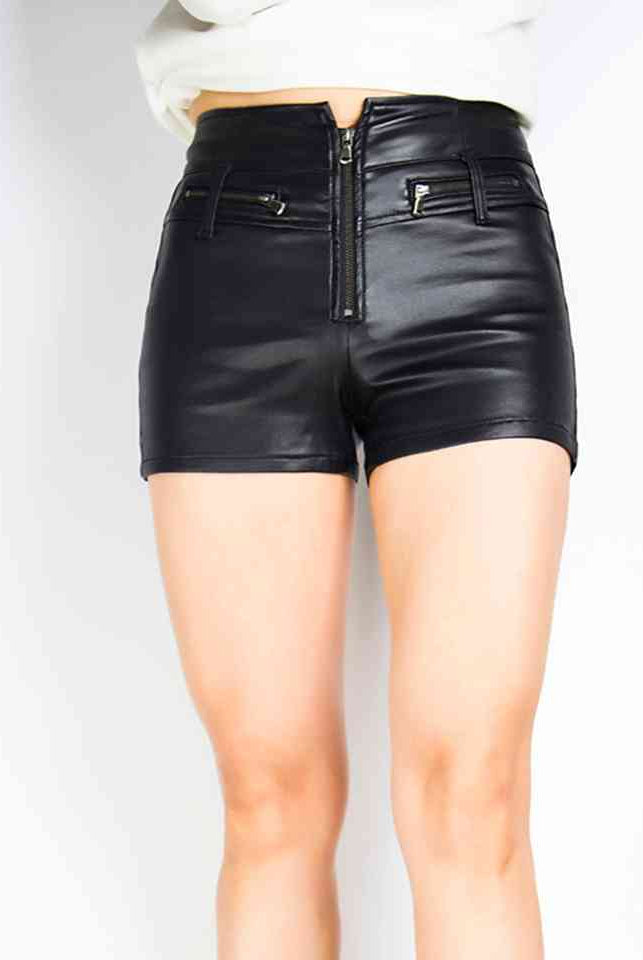 Full Size Zip-Up Shorts with Pocket - GemThreads Boutique