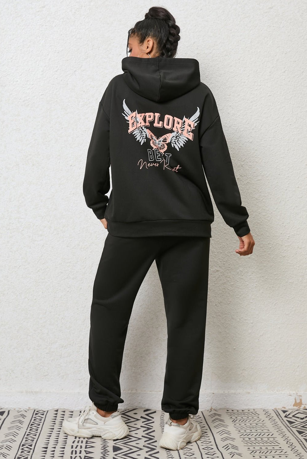 Graphic Hoodie and Sweatpants Set - GemThreads Boutique