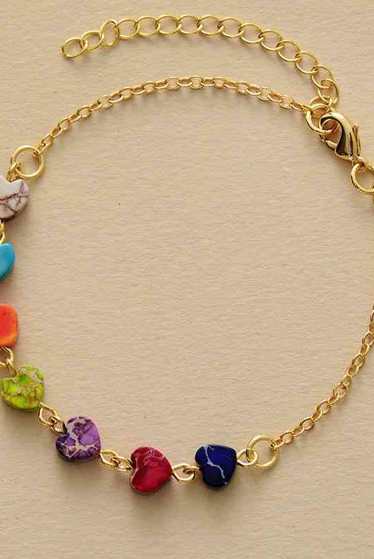 Heart Natural Stone Bracelet - GemThreads Boutique