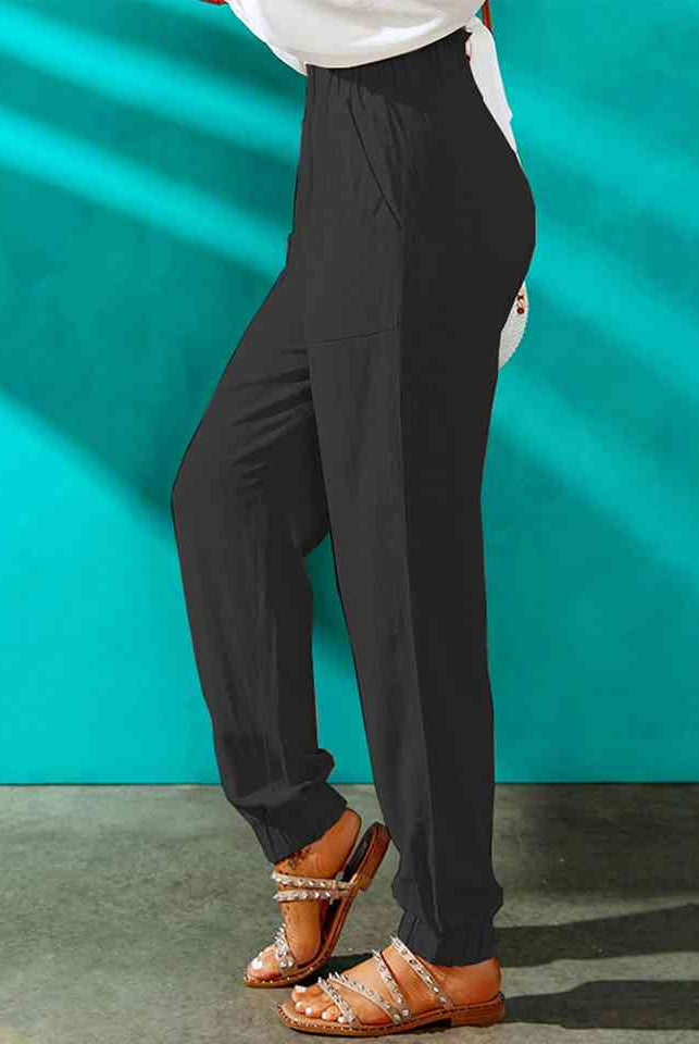 High Waist Joggers with Pockets - GemThreads Boutique