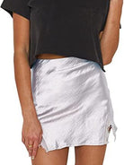 Lace Detail Slit Mini Skirt - GemThreads Boutique