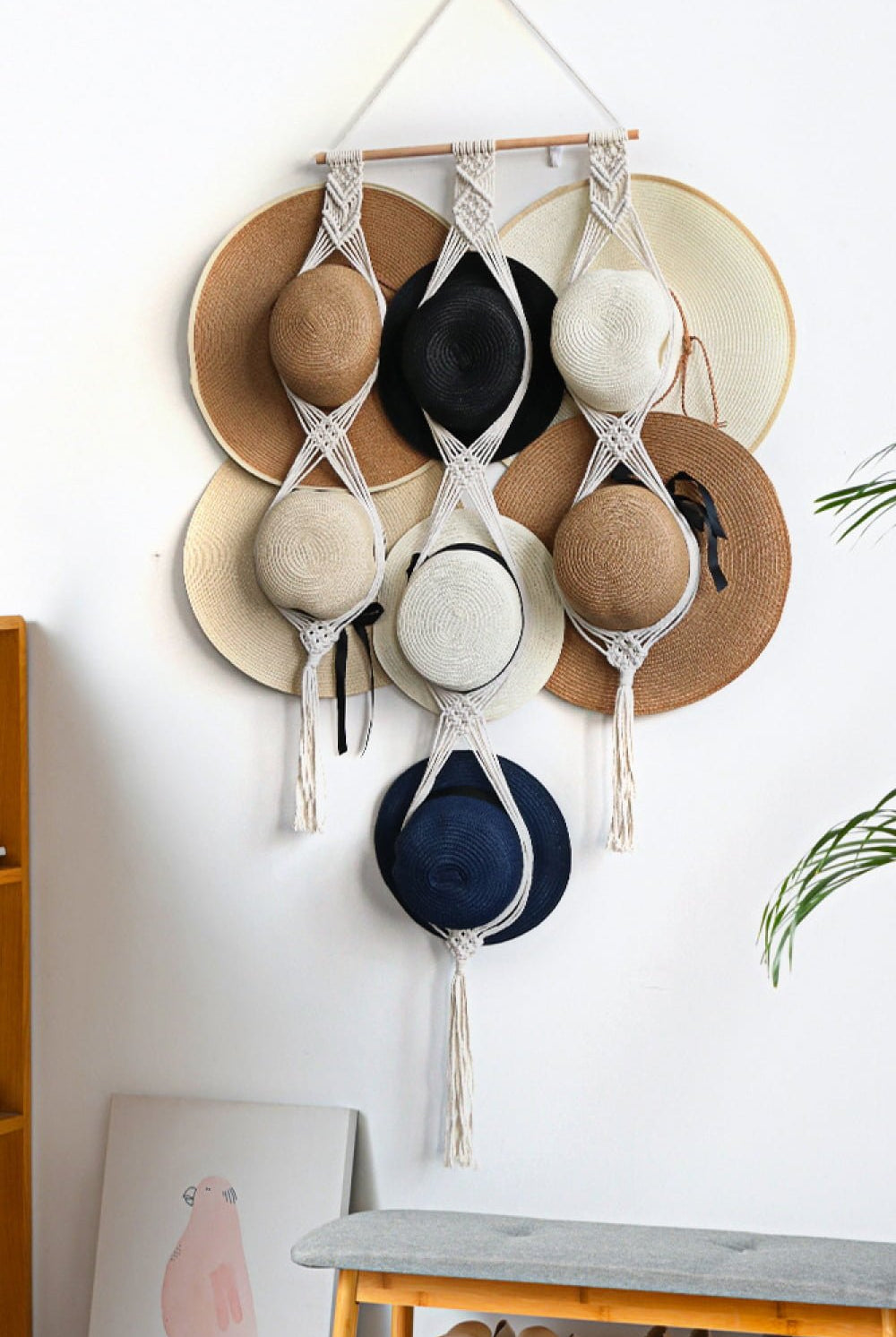 Macrame Hat Hanger - GemThreads Boutique