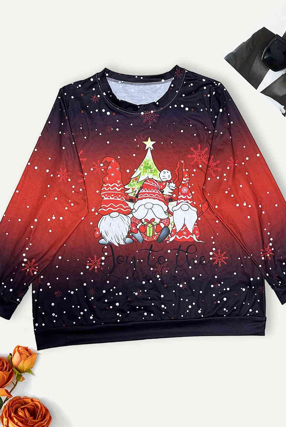 Plus Size Christmas Element Long Sleeve Sweatshirt - GemThreads Boutique