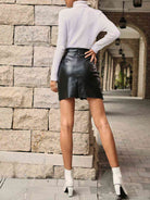 Ruffled PU Mini Skirt - GemThreads Boutique