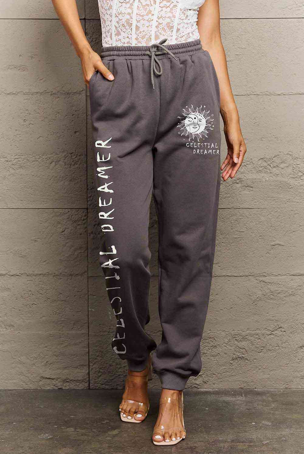 Simply Love Full Size CELESTIAL DREAMER Graphic Sweatpants - GemThreads Boutique