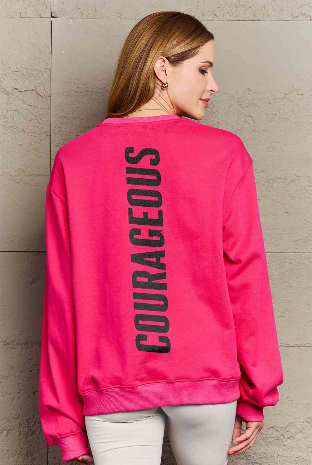 Simply Love Full Size COURAGEOUS Graphic Sweatshirt - GemThreads Boutique