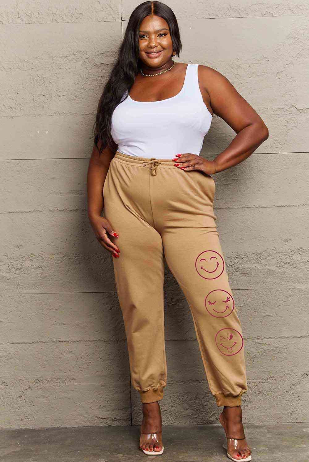 Simply Love Full Size Emoji Graphic Sweatpants - GemThreads Boutique