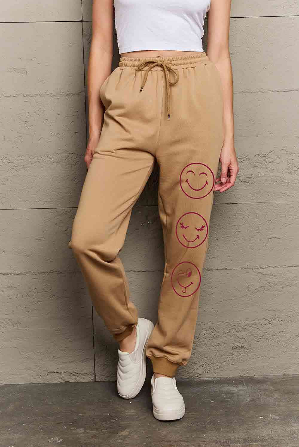 Simply Love Full Size Emoji Graphic Sweatpants - GemThreads Boutique