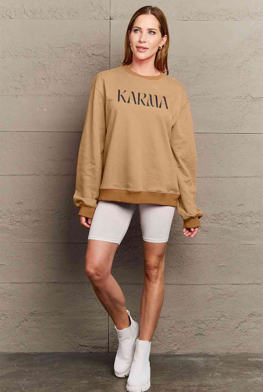 Simply Love Full Size KARMA Graphic Sweatshirt - GemThreads Boutique