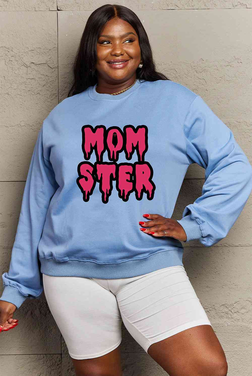 Simply Love Full Size MOM STER Graphic Sweatshirt - GemThreads Boutique