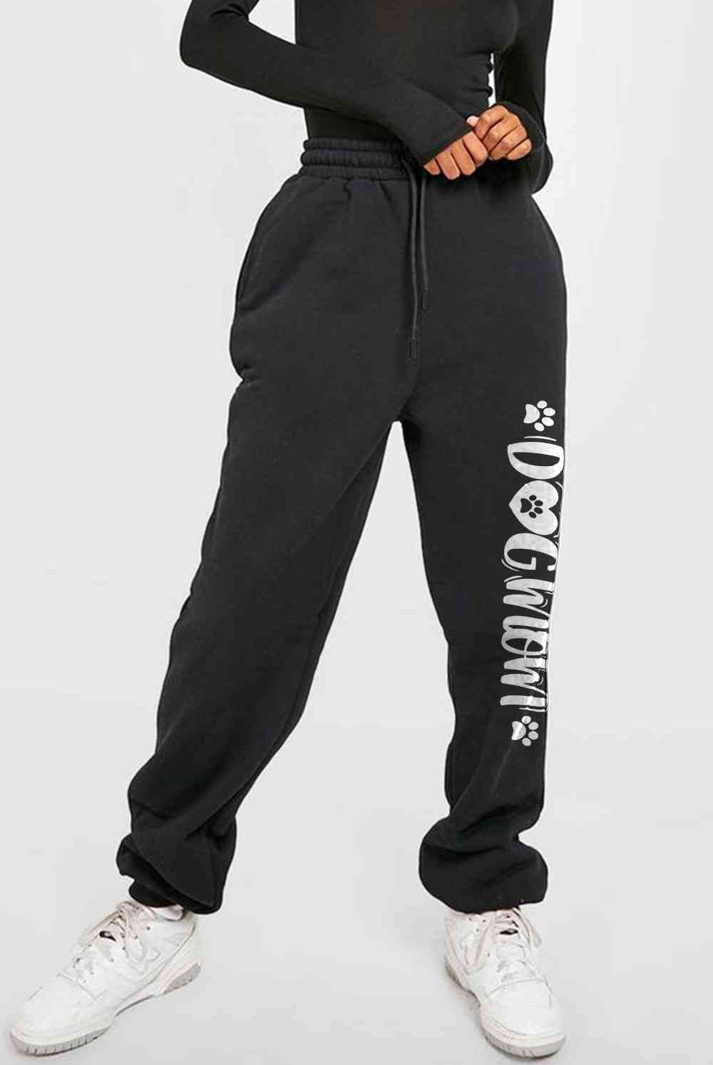 Simply Love Simply Love Full Size Drawstring DOG MAMA Graphic Long Sweatpants - GemThreads Boutique