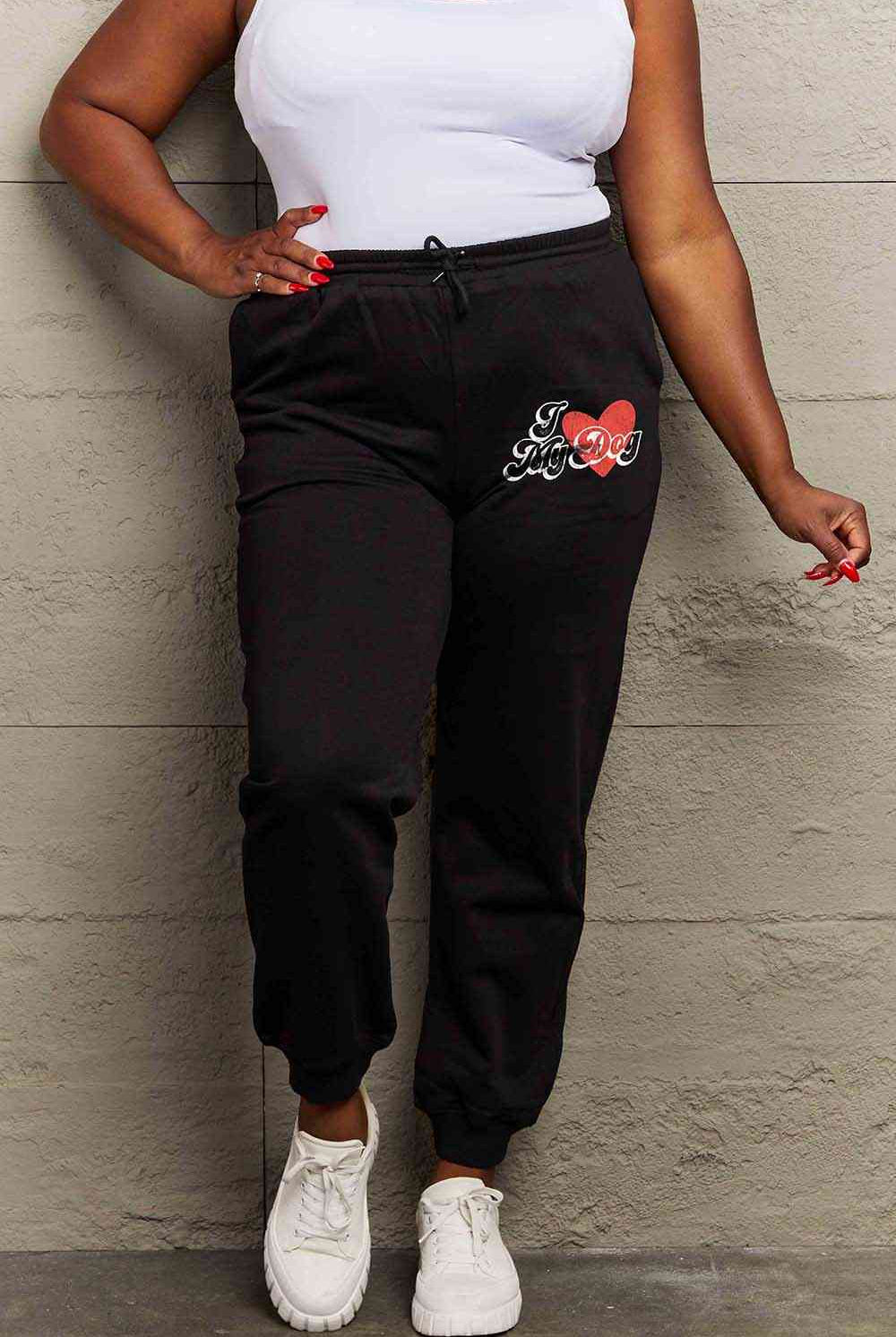 Simply Love Simply Love Full Size I LOVE MY DOG Graphic Joggers - GemThreads Boutique