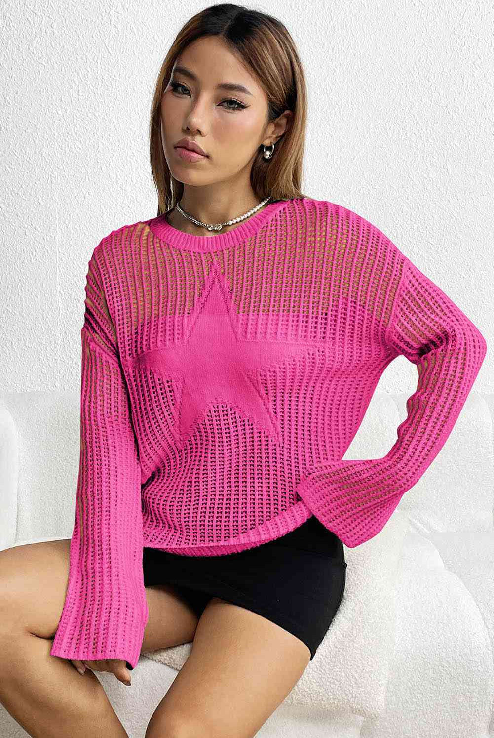 Star Rib-Knit Sweater - GemThreads Boutique