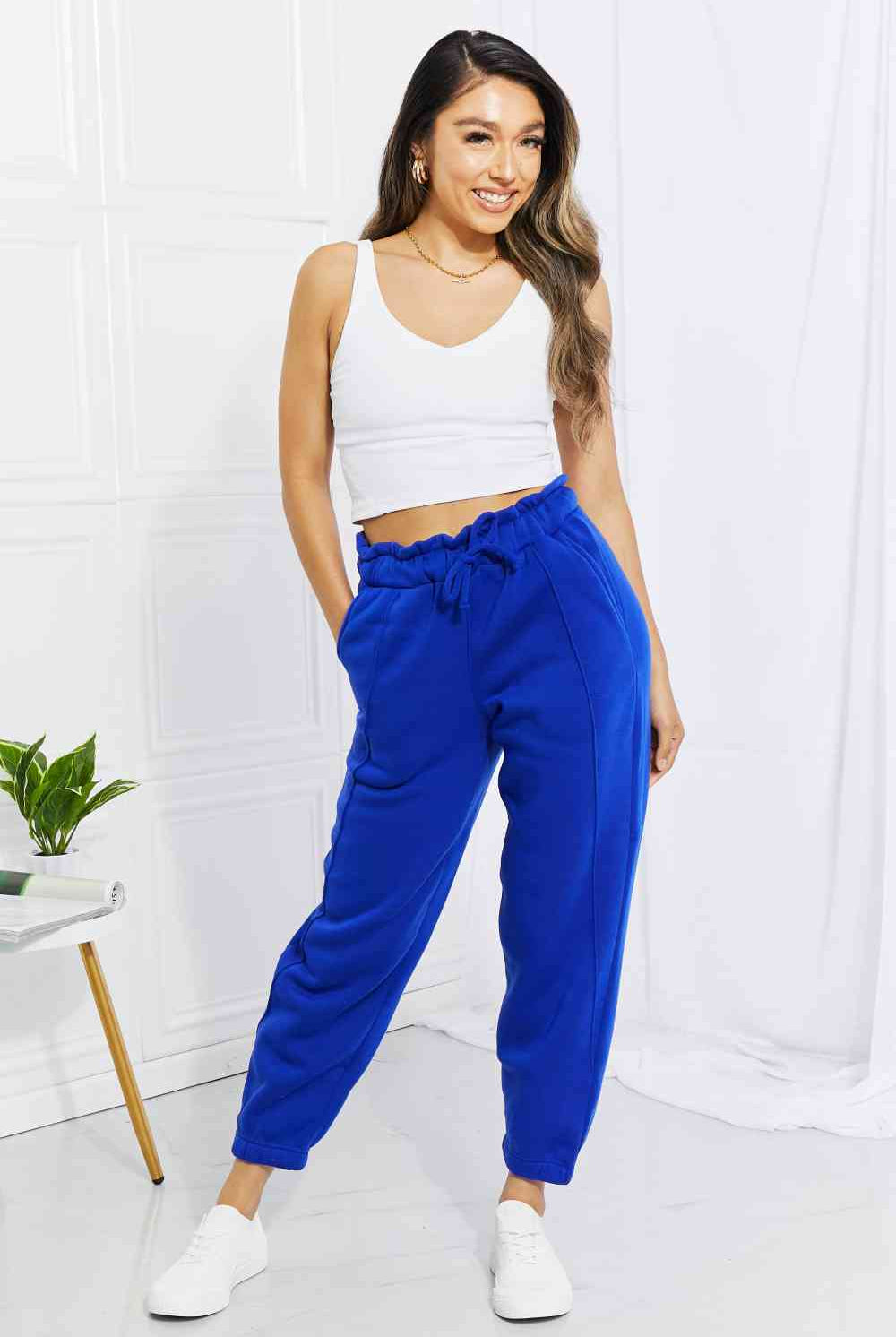 Zenana Full Size Can't Stop Me Paperbag Waist Joggers - GemThreads Boutique