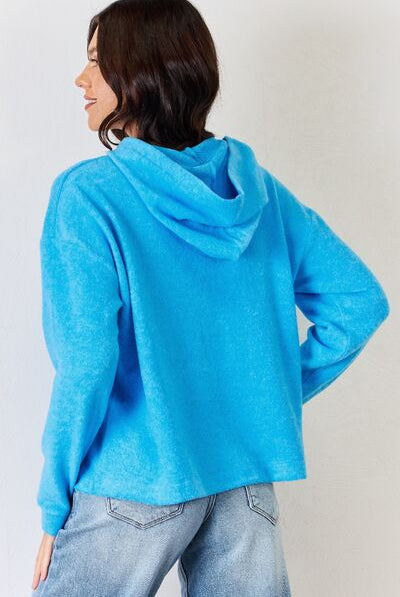Zenana Full Size Long Sleeve Cozy Hoodie - GemThreads Boutique