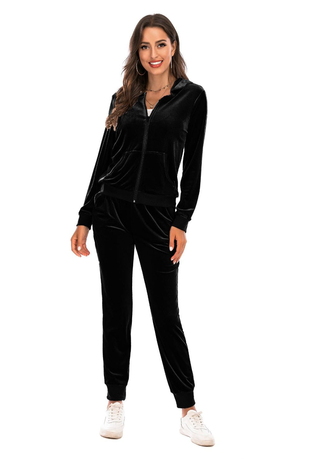 Zip-Up Hooded Jacket and Pants Set - GemThreads Boutique