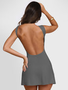 Backless Wide Strap Mini Dress - GemThreads Boutique Backless Wide Strap Mini Dress