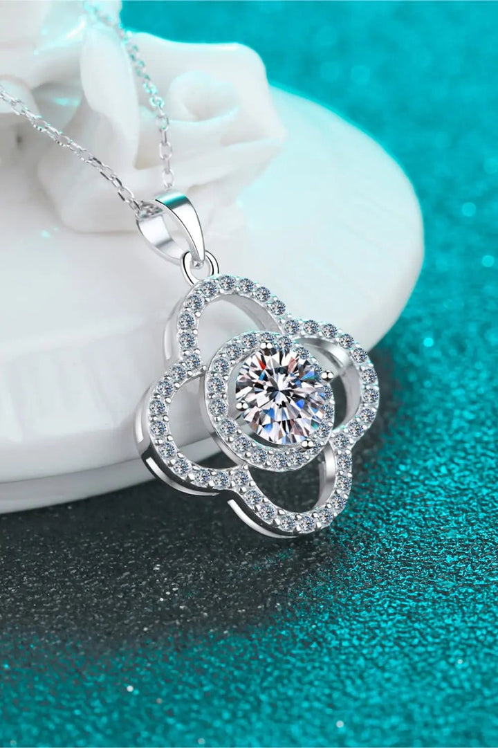 1 Carat Moissanite 925 Sterling Silver Necklace - GemThreads Boutique