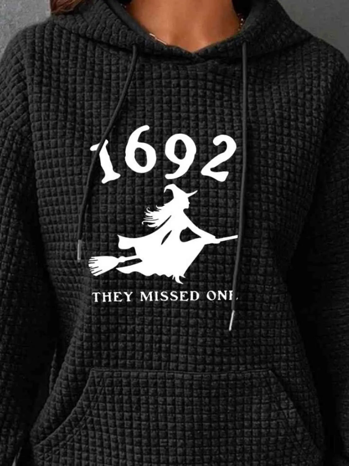 1962 THEY MISSED ONE Graphic Hoodie with Front Pocket - GemThreads Boutique