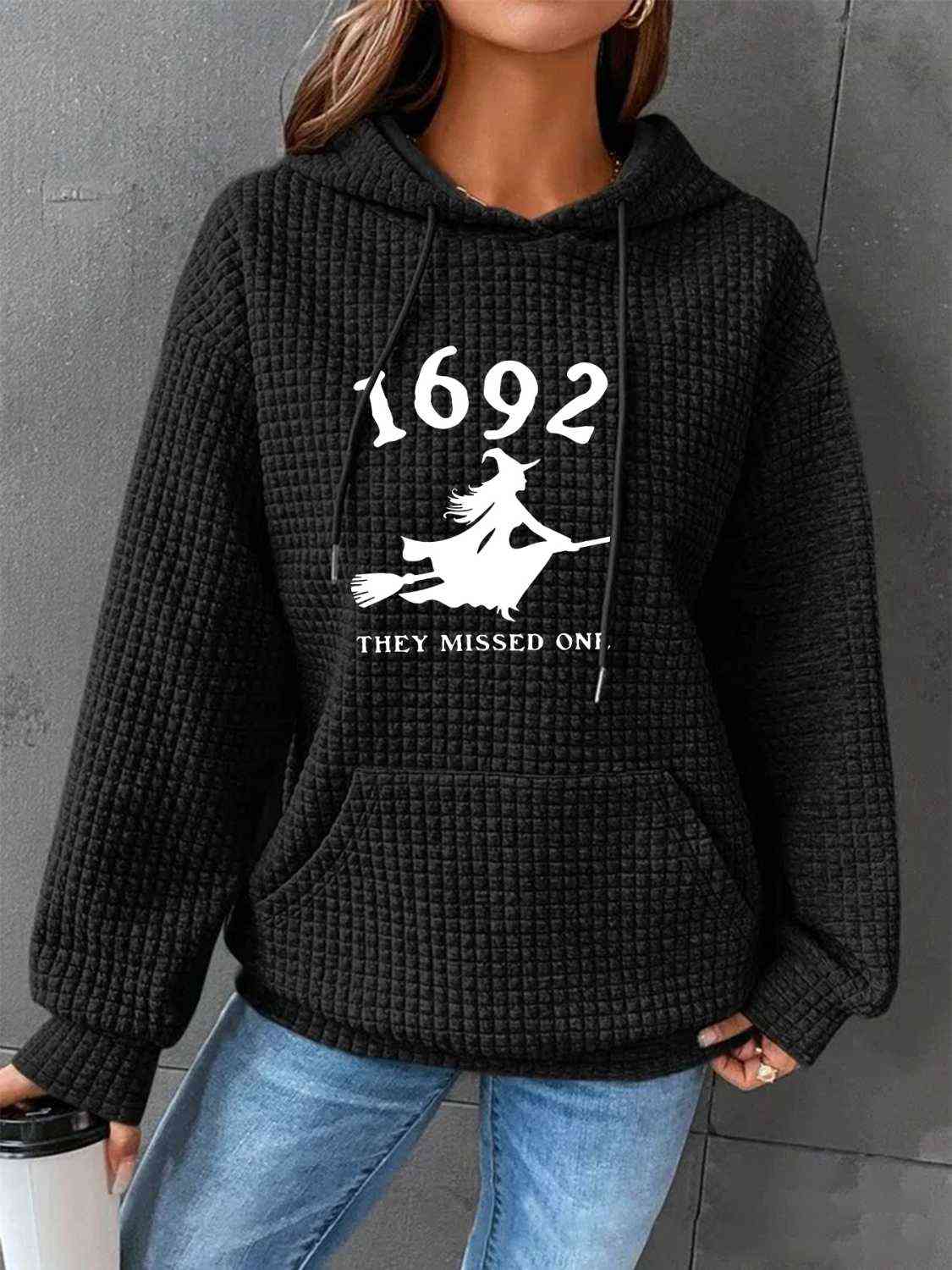 1962 THEY MISSED ONE Graphic Hoodie with Front Pocket - GemThreads Boutique